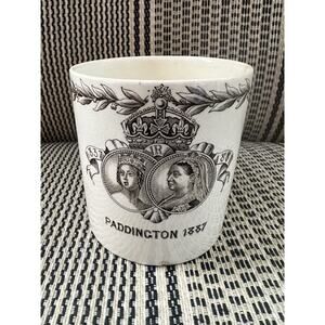 Vintage Paddington Queen Victoria Gold Jubilee 1887 Tumbler Beaker Cup